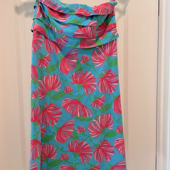 Lilly, Pulitzer Petula Pink Kissue Strapless Mini Dress Size S - Picture 2 of 5